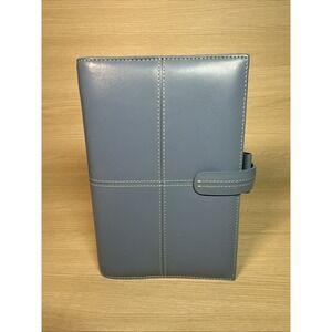 Vintage FILOFAX Personal Cross Blue Italian Leather Planner With Inserts 2005